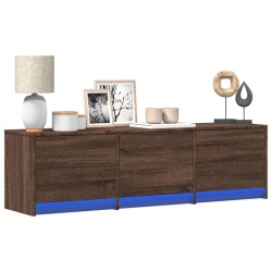 Meuble TV avec LED chêne marron 140x34x40 cm bois d'ingénierie 