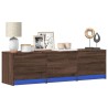 Meuble TV avec LED chêne marron 140x34x40 cm bois d'ingénierie 
