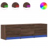 Meuble TV avec LED chêne marron 140x34x40 cm bois d'ingénierie 