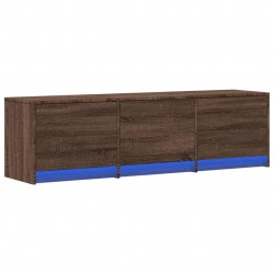 Meuble TV avec LED chêne marron 140x34x40 cm bois d'ingénierie 