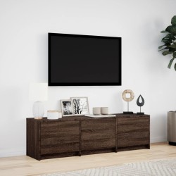 Meuble TV avec LED chêne marron 140x34x40 cm bois d'ingénierie 