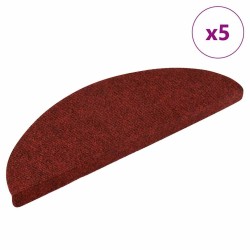 Tapis autoadhésifs de marches 5 pcs Rouge 56x17x3 cm Aiguilleté 