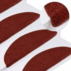Tapis autoadhésifs de marches 5 pcs Rouge 56x17x3 cm Aiguilleté 