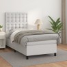 Sommier à lattes de lit avec matelas Blanc 90x200 cm Similicuir 