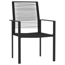Ensemble à manger de jardin 7 pcs Noir 