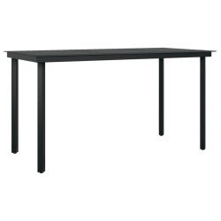Ensemble à manger de jardin 7 pcs Noir 