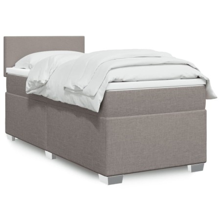 Sommier à lattes de lit avec matelas Taupe 90x190 cm Tissu 