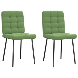 Chaises à manger lot de 2 Vert clair Velours 