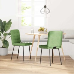 Chaises à manger lot de 2 Vert clair Velours 