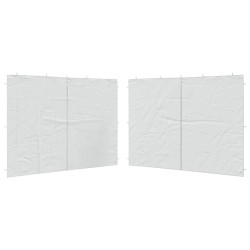 Parois de tente de réception 2 pcs et fermeture éclair PE Blanc  