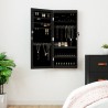 Armoire à bijoux avec miroir et éclairage LED mural noir 