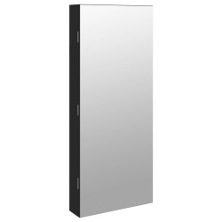 Armoire à bijoux avec miroir et éclairage LED mural noir 