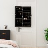 Armoire à bijoux avec miroir et éclairage LED mural noir 