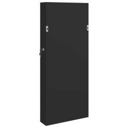 Armoire à bijoux avec miroir et éclairage LED mural noir 