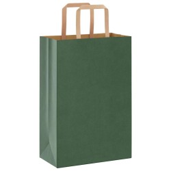 Sacs en papier 50 pcs avec poignées vert 21x11x31 cm 