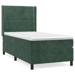Sommier à lattes de lit avec matelas Vert foncé 90x190 cm 