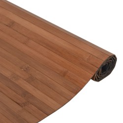 Tapis rectangulaire marron 100x100 cm bambou 