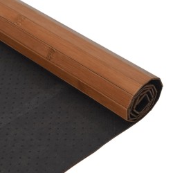 Tapis rectangulaire marron 100x100 cm bambou 