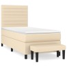 Sommier à lattes de lit avec matelas Crème 100x200 cm Tissu 