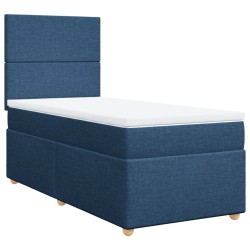 Sommier à lattes de lit avec matelas Bleu 80x200 cm Tissu 