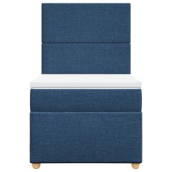 Sommier à lattes de lit avec matelas Bleu 80x200 cm Tissu 