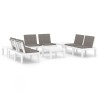 Salon de jardin 6 pcs avec coussins Plastique Blanc 