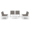 Salon de jardin 6 pcs avec coussins Plastique Blanc 