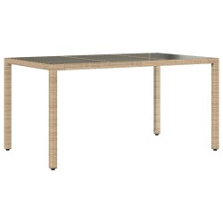 Ensemble à manger de jardin et coussins 5 pcs beige rotin verre 