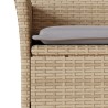 Ensemble à manger de jardin et coussins 5 pcs beige rotin verre 