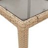 Ensemble à manger de jardin et coussins 5 pcs beige rotin verre 