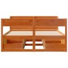 Cadre de lit sans matelas cire marron 120x200cm bois pin massif 