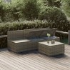 Salon de jardin 4 pcs avec coussins Gris Résine tressée 