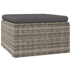 Salon de jardin 4 pcs avec coussins Gris Résine tressée 