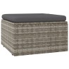 Salon de jardin 4 pcs avec coussins Gris Résine tressée 