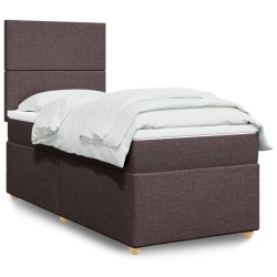 Sommier à lattes de lit avec matelas Marron foncé 90x190 cm 