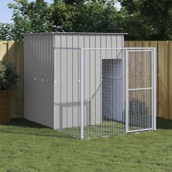Niche pour chien avec cour gris clair 165x251x181 cm 