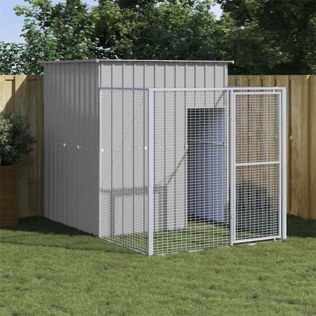 Niche pour chien avec cour gris clair 165x251x181 cm 