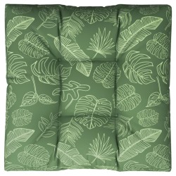 Coussin de palette motif de feuilles 70x70x12 cm tissu 