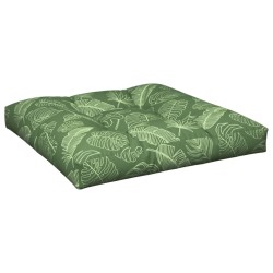 Coussin de palette motif de feuilles 70x70x12 cm tissu 
