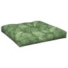 Coussin de palette motif de feuilles 70x70x12 cm tissu 