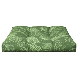 Coussin de palette motif de feuilles 70x70x12 cm tissu 
