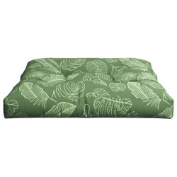 Coussin de palette motif de feuilles 70x70x12 cm tissu 