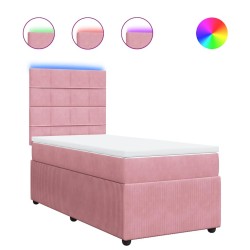 Sommier à lattes de lit et matelas Rose 80x200 cm Velours 