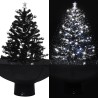 Arbre de Noël neigeux avec base de parapluie Noir 75 cm PVC 