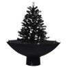 Arbre de Noël neigeux avec base de parapluie Noir 75 cm PVC 