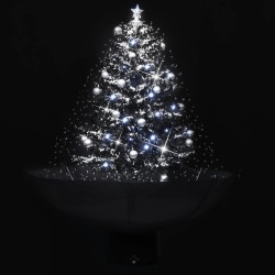 Arbre de Noël neigeux avec base de parapluie Noir 75 cm PVC 