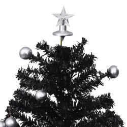 Arbre de Noël neigeux avec base de parapluie Noir 75 cm PVC 