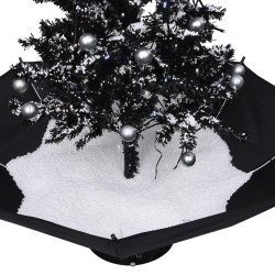 Arbre de Noël neigeux avec base de parapluie Noir 75 cm PVC 