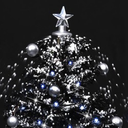 Arbre de Noël neigeux avec base de parapluie Noir 75 cm PVC 