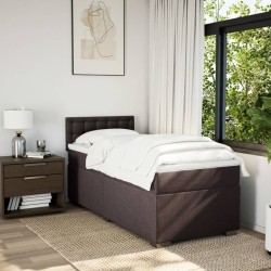 Sommier à lattes de lit avec matelas Marron foncé 90x200 cm 